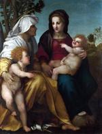 欧洲12-19世纪油画一_ANDREA del Sarto - The Madonna and Child, Saint Elizabeth and the Baptist